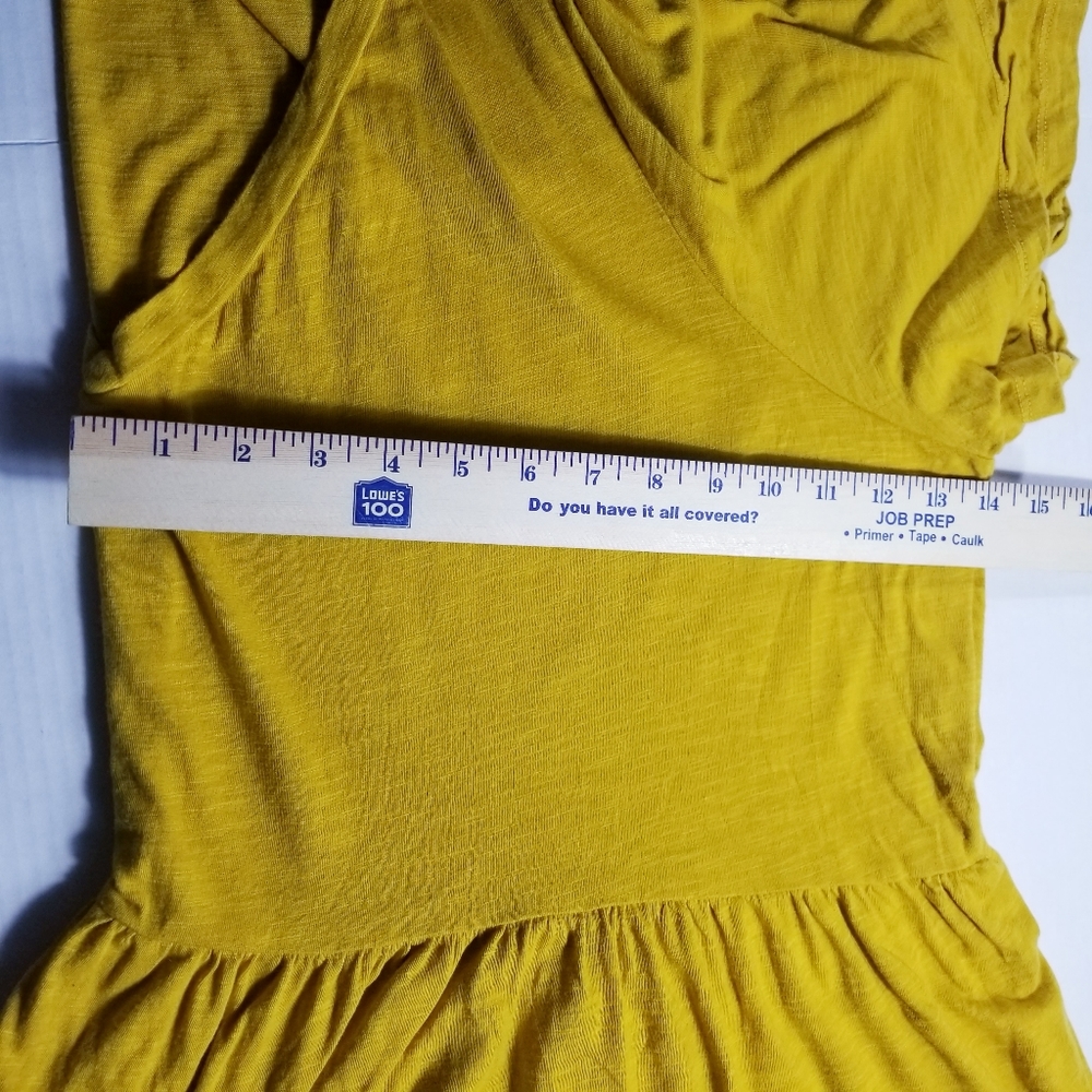 TERRA & SKY MUSTARD YELLOW V-NECK BABYBOLL BLOUSE SIZE 4X - Picture 6 of 11